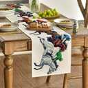 Artoid Mode Horse Racing Jockey Kentucky Table Runner, Sports Festival Holiday Kitchen Dining Table Decoration for Home Party Decor 13x120 Inch