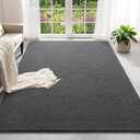 4x6 Feet Grey Area Rugs for Bedroom, Indoor Washable Memory Foam Rug for Living Room, Modern Aesthetic Minimalist Non-Slip Carpets for Kids Boys Girls Adults Dorm Home Decor