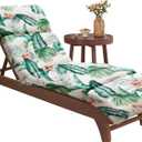 EverPine Outdoor Chaise Lounge Chair Cushion 74.4 x 22.8 x 4.7 Inch, Patio Lounge Chair Replacement Cushion with Ties, Thick Cotton Pool Recliner Cushion for Outdoor Furniture (Hawaii Style)