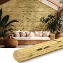 Juexica 1 Pcs Natural Bamboo Wall Panel for Interior Wall 48'' x 96'' Bamboo Covering Renewable Pole Wainscoting Room Divider Decor for Bedroom Living Room Kitchen Island Office (Light Burned)