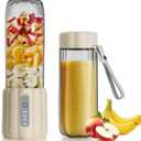 COKUNST 17Oz Portable Blender with 6 Blades, USB-C Rechargeable Personal Smoothie Maker for Shakes & Juices, Compact Mini Mixer for Home, Office & Travel (Beige)