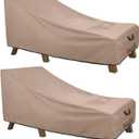 ULTCOVER Waterproof Patio Lounge Chair Cover Heavy Duty Outdoor Chaise Lounge Covers 2 Pack - 84L x 32W x 32H inch (Brown)
