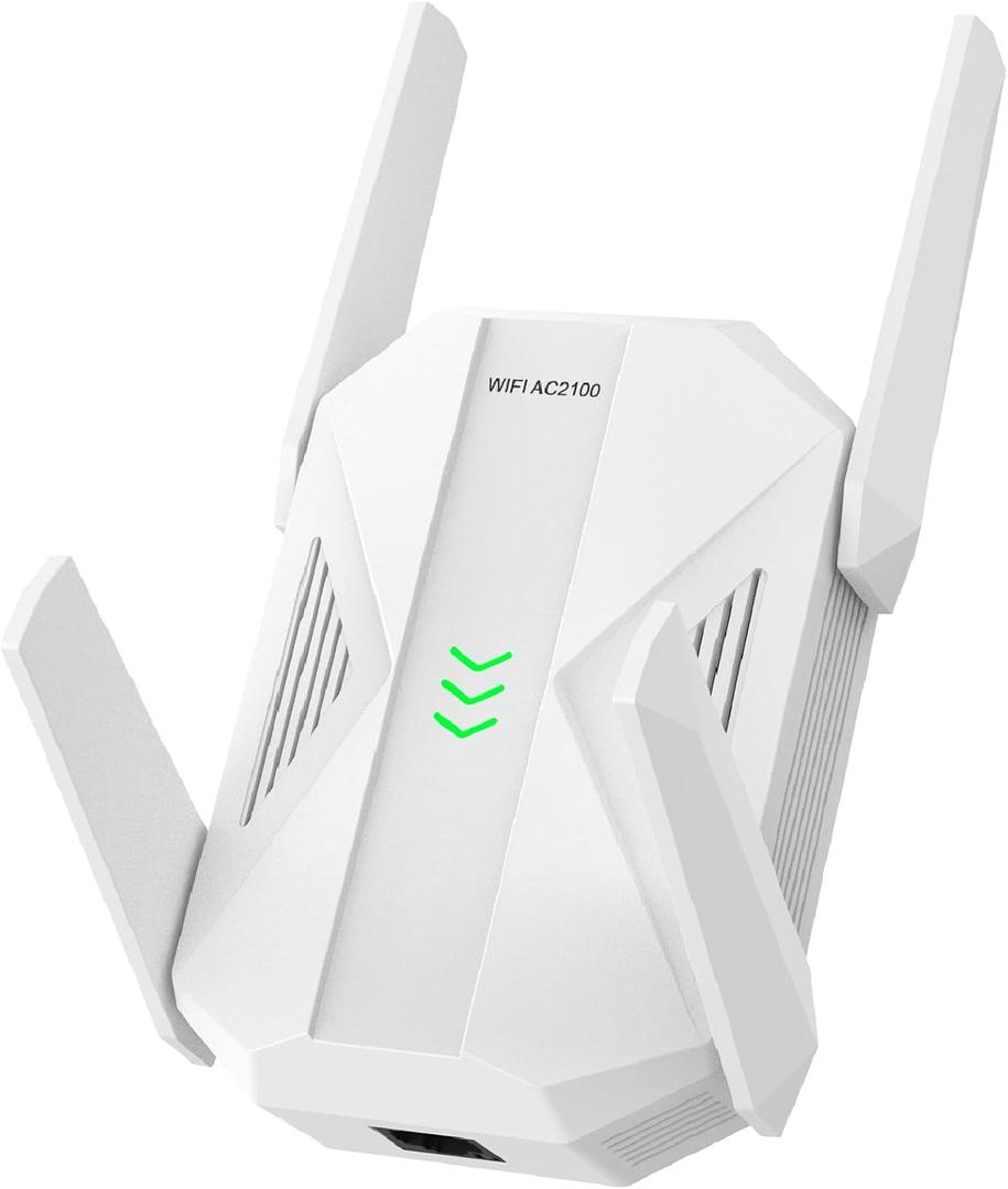 2100Mbps WiFi Extender -AC2100 WiFi Extender Signal Booster with Gigabit Ethernet Port, WiFi Booster Dual-Band(5.8G&2.4G) Coverage to 12888 sp.ft, Faster Speed, Compatible with Multiple Devices