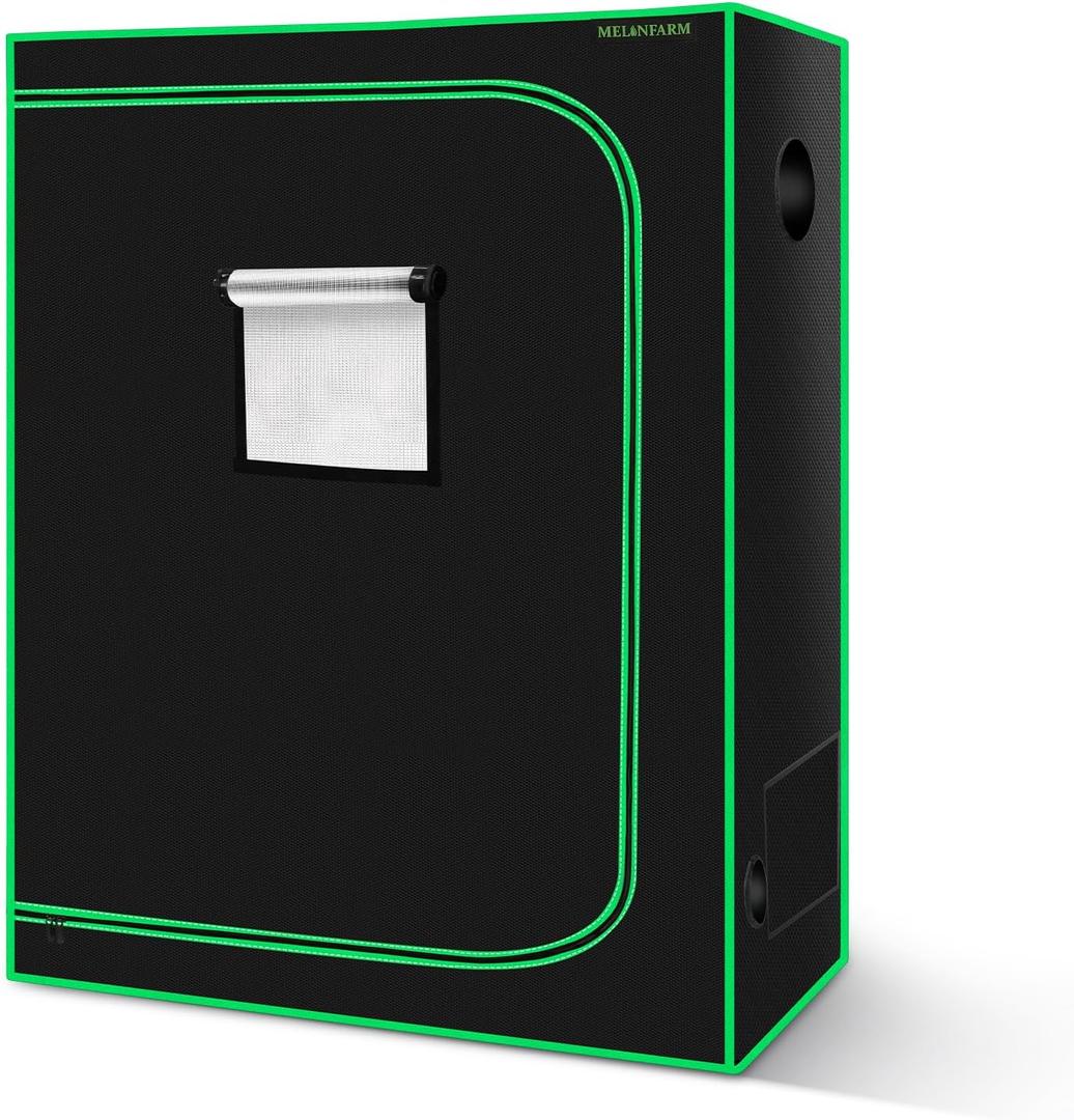 4x2 Grow Tent, 48"x24"x60'' High Reflective 600D Diamond Mylar Canvas with Observation Window and Floor Tray for Hydroponic Indoor Plant Growing