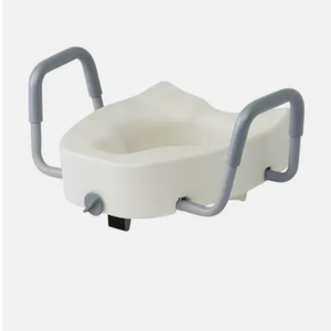 Medline Locking Raised Toilet Seat With Adjustable Comfort Handles 300lb