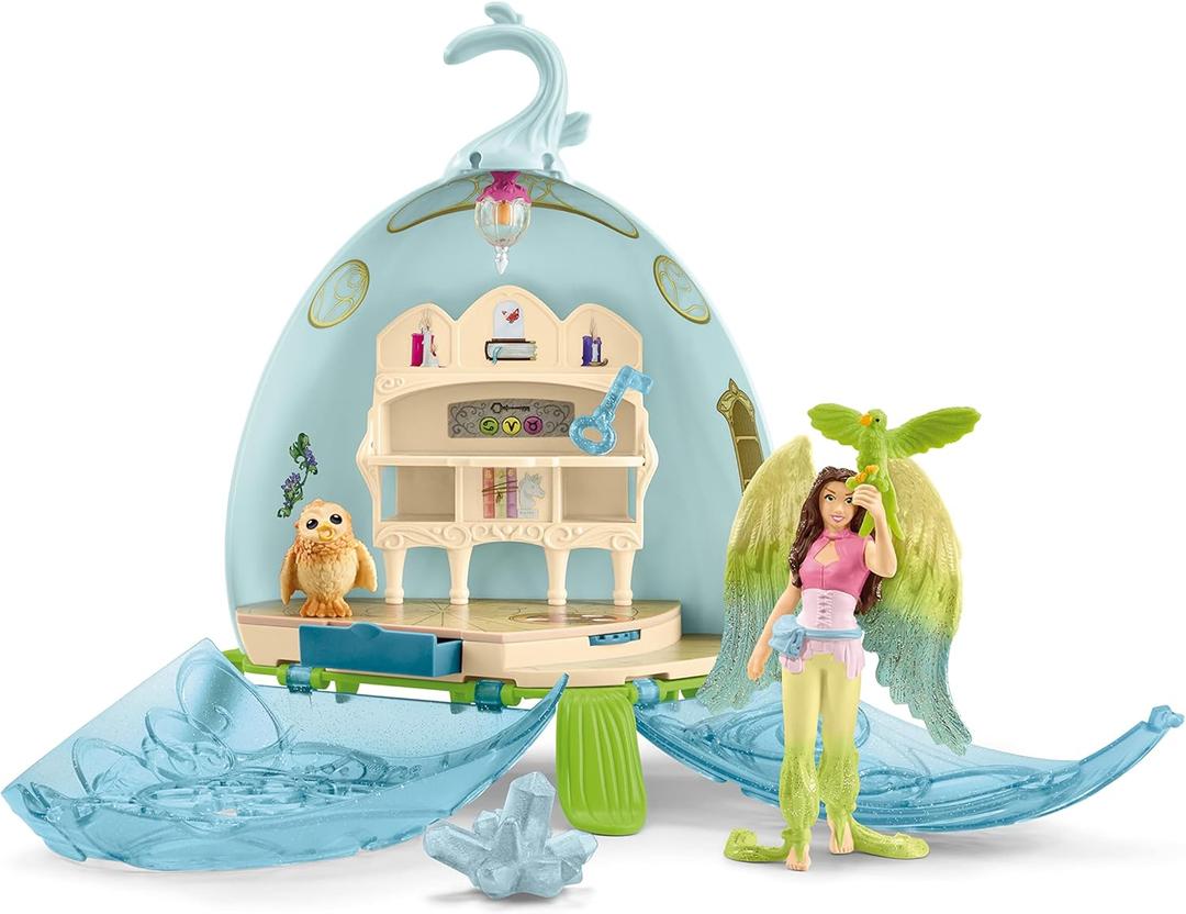 Schleich bayala 18pc. Mystic Library Playset with Owlet and Bird Figurines - Featuring Figure with Flexible Arm, Imaginative Fun and Durable Toy for Girls and Boys, Gift for Kids Ages 5+