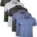 TELALEO 4/5 Pack Mens Polo Shirts Quick Dry Short Sleeve Golf T Shirt Performance Moisture Wicking Casual Workout, Size L