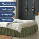 Wrap Around Dust Ruffle Bed Skirt - Sage Green - for Queen Size Beds with 12 Inch Drop - Elastic Strap - Adjustable Pleated Bedskirt with Brushed Fabric and Wrinkle Free - For Women, Men, Kids & Teens