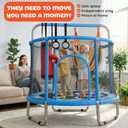 Happin 55 Trampoline for Kids with Safety Enclosure, Indoor & Outdoor Toddler Trampoline, Ultra Safe Design with Multi Activity Accessories, Perfect Toddler Gift for Boys & Girls Ages 18