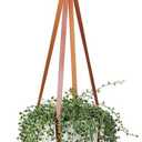 Faux Leather Plant Hanger, Stable Plant Hanger Indoor Decor, Decorative Hanging Plant Pot Holder Home Decor 35 Inch (Brown)