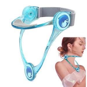 Xemz Adjustable Neck Support, Neck Brace Cervical Collar, Portable Neck Traction Device Neck Stretcher Forward Head Neck Posture Corrector for Women and Men Cervical Spine Pressure Relief (Blue)