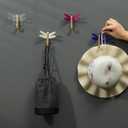 S.T.D Bathroom Hooks, for Hanging Clothes, Towel, Hat, Bags, Key, Coat, Miscellaneous, Hook - Dragonfly 4 Colors Acrylic (Frosted) Family Decor Self-dhesive Hanging Hook4Pack