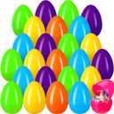 24 Pcs 6 Inch Jumbo Easter Eggs Bulk Colorful Bright Plastic Eggs Empty Fillable Large Easter Eggs Decorative for Egg Hunt, Basket Stuffers Game Supplies Party Favor