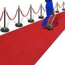 3ft x 30ft Extra Thick Red Carpet Runner for Party, Non-Slip TPR Rubber Backed red Rug, Wedding and Events Decorations, Reusable