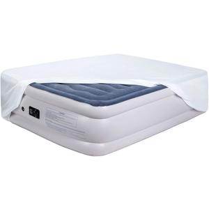 Bedecor Fitted Sheet for Air Mattress Inflate Without Disassembly, Convenient & Firm Deep up to 21" White -Twin