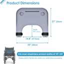 Wheelchair Tray Table with Tablet Slot & Cup Holders, 1 Pack