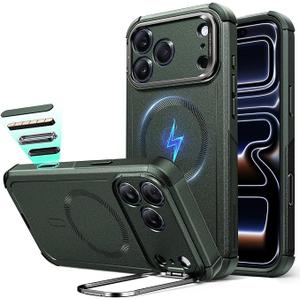 ESR for iPhone 17 Pro Case with Stash Stand, Camera Control Cover Compatible with MagSafe, Military-Grade Drop Protection Magnetic Phone Case for iPhone 17 Pro, Scratch-Resistant Back Cover, Green