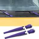 Front Window Windshield Wiper Arm & Blade Decoration Cover Trim Compatible with 2021-2025 Ford Bronco (Purple)
