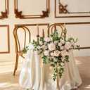 Ling's moment 2PCS Blush Cream Artificial Floral Swags Wedding Arch Flowers Rose Garland Centerpieces Greenery Arrangements for Sweetheart/Head Table Easel Wall Entryway Board Backdrop