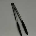 600F Heat Resistant Kitchen Tongs: U-Taste 9 inch Silicone Cooking Tong with Firm Sealed Non Stick Rubber Tips & Silicon Coated 18/8 Stainless Steel Handle & Smooth Locking for Serving Salad (Black)