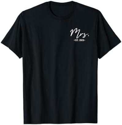 Mrs Est. 2025 Just Married Wedding Wife Matching Mr & Mrs T-Shirt XL