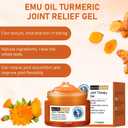 3 x 2 PCS Emu Oil Turmeric Joint Therapy Gel, Professional Soothing Relief Massage Gel, Gel Effective Relief for Back, Neck, Hands, Knee