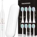 Electric Toothbrush Set, Comes with 8 Brush Heads & Travel Case,4 Modes with 2 Minutes Built in Smart Timer, One Charge for 60 Days, 42000 VPM Motor (White)