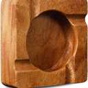 Gusnilo Wooden Cigar Ashtray Square - Desktop Tray for Indoor or Outdoor Office Home Decoration, Solid 4-Slot Cigar Holder, Vintage Gift for Smokers