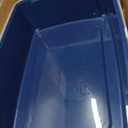 IRIS USA Cat Litter Box XX-Large Open Top with High Sided Walls Tall Scatter Shield Scoop Included Easy Clean Plastic Pan for Big Cats Kittens Multi-Cat Households 30"L x 20"W x 14"H Navy