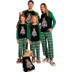 Haloumoning Family Christmas Pajamas Matching Sets Xmas PJs Sets Holiday Jammies Sleepwear