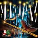 Floating Candles with Wand - 18 Pcs Christmas Decorations Magic Flameless Candles Flickering Warm Light Battery Operated LED Hanging Candles for Christmas Window Bedroom Birthday Party Decor