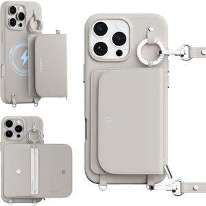 MAGEASY Designed for iPhone 16 Pro Max Wallet Case 6.9" - Detachable Wallet Case with Crossbody Strap, 16ft Ultimate Drop Protection, [The Only Phone Case with Purse Compatible with MagSafe] | Pouch M (Starlight)