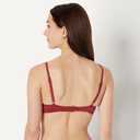 Amazon Essentials Women's Light-Support Classic Bikini Swimsuit Top (Medium, Brick Red)