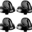 Funmit 316220009 Top Burner Stove Knob Replacement for Frigidaire Replaces AP4322122 PS1991531 EAP1991531 (Black, 4 Pack)
