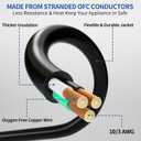 15ft Outdoor/Indoor Extension Cord with Lighted 10/3 Gauge Ultra 3 Prong Heavy Duty SJTW, Waterproof, Flexible Cold-Resistant,15A 125V 1875W, Black