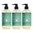 MRS. MEYER'S CLEAN DAY Hand Soap, Made with Essential Oils, Biodegradable Formula, Basil, 12.5 fl. oz - Pack of 3