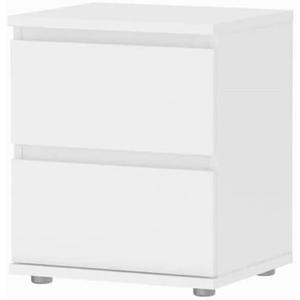 Tvilum 2 Drawer Bedroom Nighstand, White, 15.83 in X 13.39 in X 18.98 in
