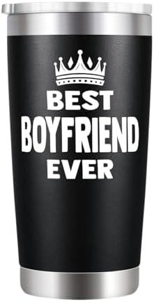 KOOLDRINK Best Boyfriend Ever Tumbler-Gifts for Boyfriend from Girlfriend, Her-Birthday Gifts for Men, Him-20oz Valentines Christmas Fathers Day Travel Mug with Straw Black