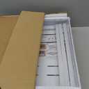 2 Pack Pull Out Cabinet Organizers 21"Deep with Raising Pad for Framed Cabinets,Expandable Slide Out Drawers Upgrade 3 Slide Rails,Roll Out Shelves Adhesive,Adjustable Width 12"-20.45" White