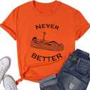 Halloween Shirt for Women Funny Ghost Graphic Tshirt Spooky Season Tee Shirt Casual Fall Short Sleeve Tops (Orange, XXL)