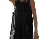 Glamaker Women's Summer Sleeveless Romper Casaul Beach Vacation Loose Shorts Jumpsuit Overalls Outfits 2025 With Pocket (Large, Black)