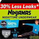 Ninjamas Boys Bedwetting Nighttime Underwear, Size L (64-95+ lbs), 34 Count, Overnight Protection, Ultra Absorbent, Hypoallergenic