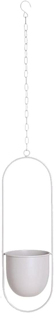 Hanging Planters Metal Hanging Planters Indoor Outdoor Wall Vase Flower Pots Plant Basket Holder Decor for Office Bedroom Living Room Garden Plant Hanger (Color : White Oval)
