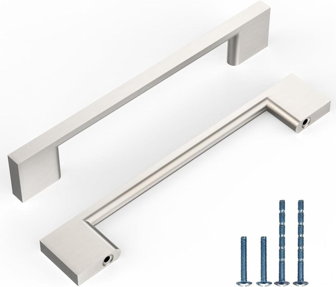 6 Pack 11.3 Inch(288mm) Kitchen Cabinet Handles Brushed Satin Nickel Cabinet Pulls Kitchen Cabinet Hardware Drawer Pulls for Cupboard Wardrobe