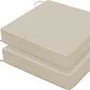 Favoyard Patio Chair Cushions 19 x 19 x 3 Inch Waterproof Outdoor Seat Cushions for Patio Furniture 3-Year Color Fastness Garden Sofa Couch Chair Pads with Handle & Adjustable Straps Set of 2, Beige