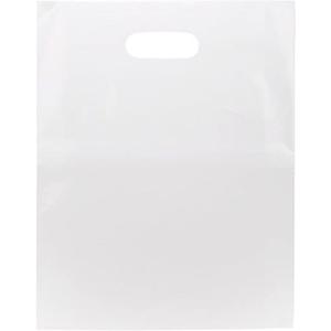 100 Clear Handle Bags 12x15, Extra Thick 2.25 Mil Retail Plastic Shopping Merchandise Gift Bags Tear Resistant Strong Durable Anti Stretch For Small Business LDPE Die Cut, ClearBags, 100% Recyclable