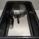2 Pack XL Stainless Steel Litter Box with High Sides Shield for Multi Cat, Extra Large Tall Wall Open Top Deep Metal Pan for Big Cats, Anti-Leak Non-Stick Odor Control, 2 Scoops Included, Black