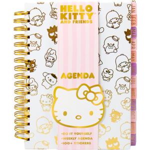 Hello Kitty and Friends Agenda, 70 Pages, Hardcover Planner, Kuromi Stickers, Sanrio Stuff, Cute School Supplies, Stationery and Accessories
