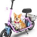 Urbanmax New Electric Scooter for Adults with Seat C1Pro, 18.6MPH & 25 Miles Range, 12" Pneumatic Tires, Dual Shock Absorbers, Dual Brakes, Removable Basket, UL2272 Certified  Pink