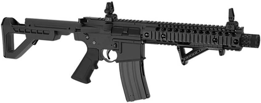 Full Auto SBR CO2-Powered BB Air Gun with Dual Action Capability (Black)